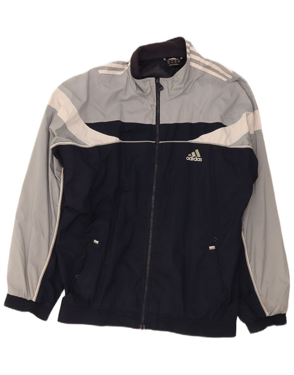 Adidas Herren-Trainingsanzugoberteil, UK-Größe 42/44, groß, Marineblau, Farbblock