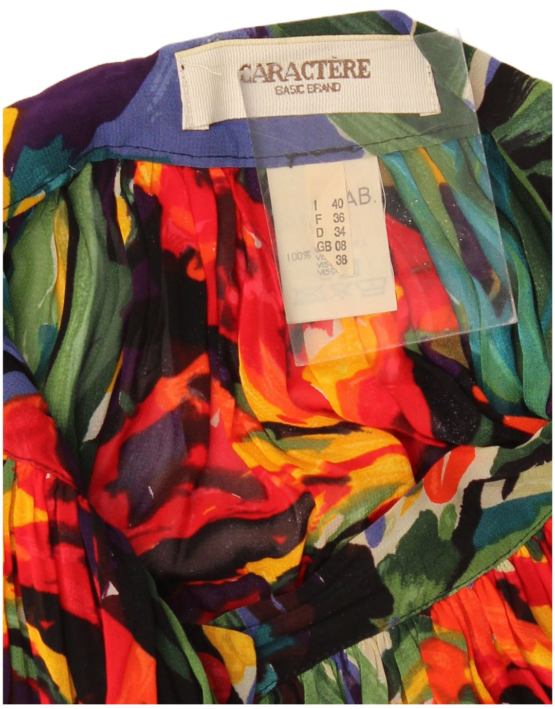 CARACTERE Damen Faltenrock UK 8 Small W26 Mehrfarbige Viskose mit Blumenmuster