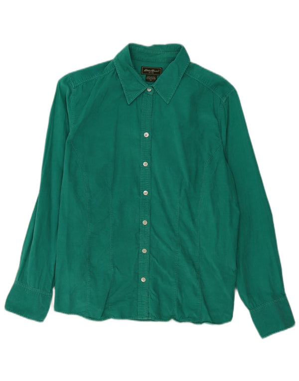 Eddie Bauer Damen Cordhemd UK 18 XL Grüne Baumwolle