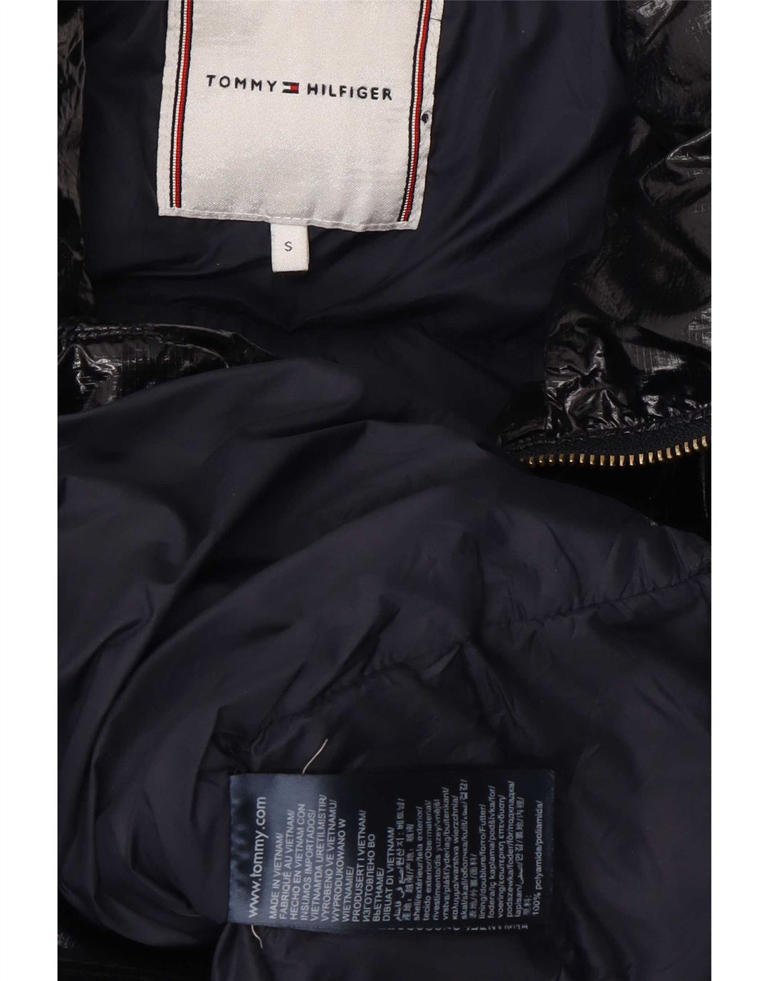 Tommy Hilfiger Damen Wattierte Jacke UK 10 Small Marineblau Polyamid