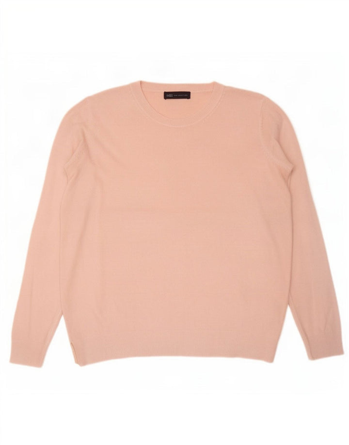 Marks & Spencer Damen-Pullover, übergroß, U-Boot-Ausschnitt, Gr. 16, Rosa
