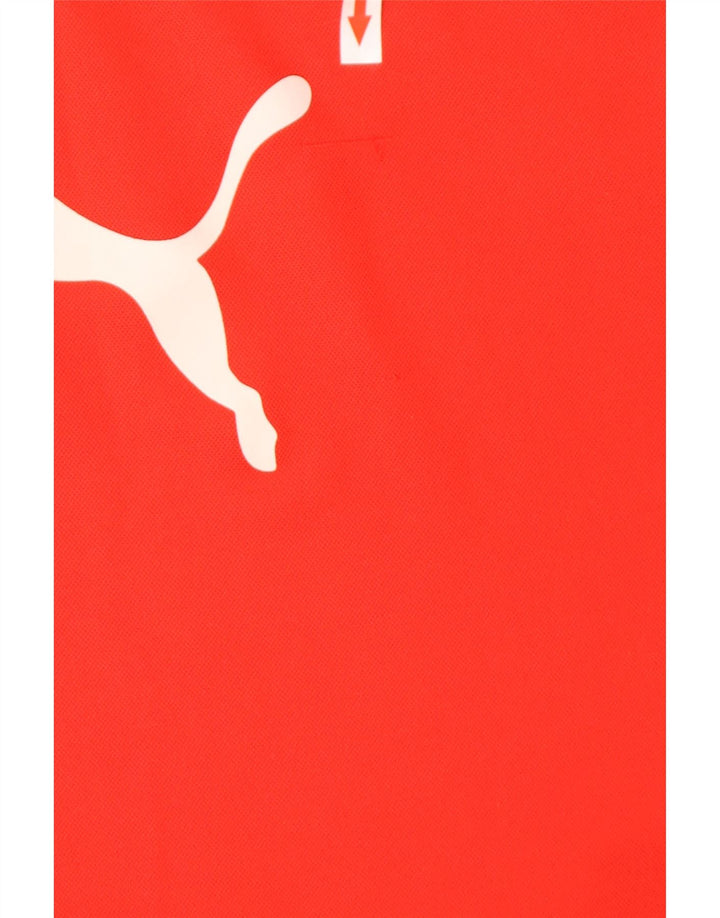 Puma Herren Grafik-T-Shirt-Oberteil Mittelroter Farbblock