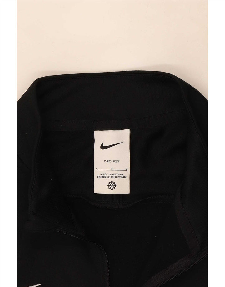 Nike Herren Dri Fit Pullover-Trainingsoberteil mit Reißverschluss, Größe L, Schwarz, Farbblock