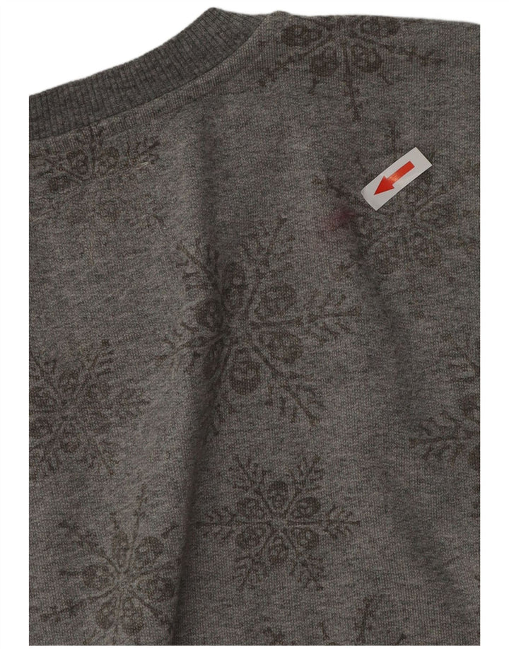 Vans Herren-Sweatshirt-Pullover aus mittelgrauer Baumwolle mit Blumenmuster