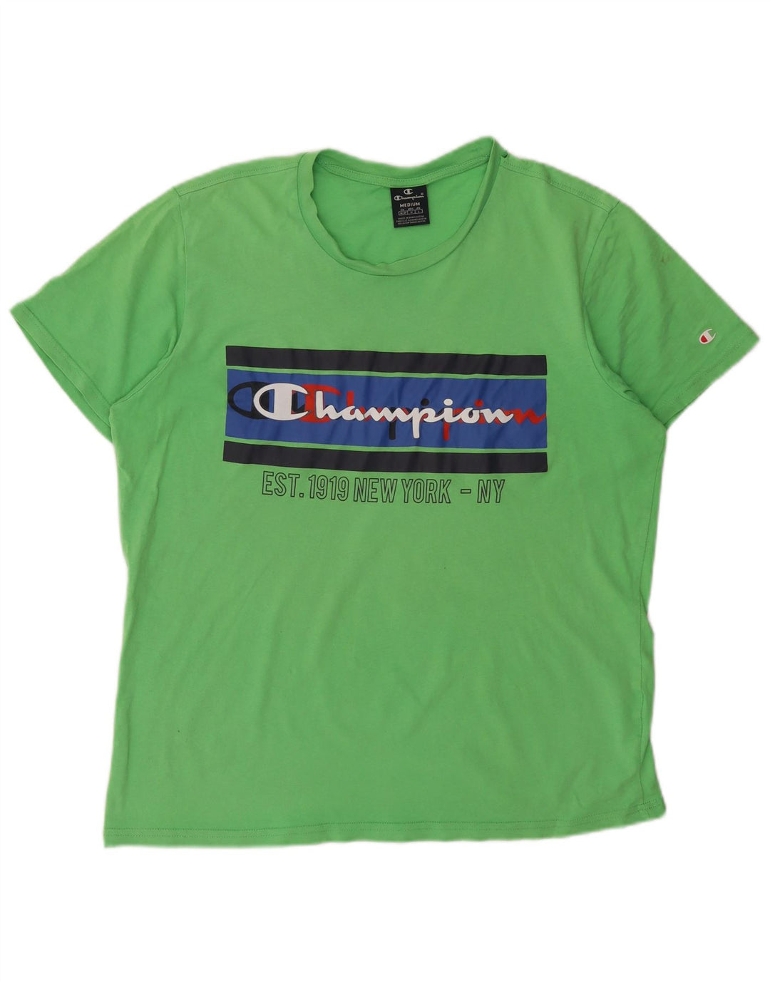 Champion Herren Grafik-T-Shirt-Oberteil Mittelgrün