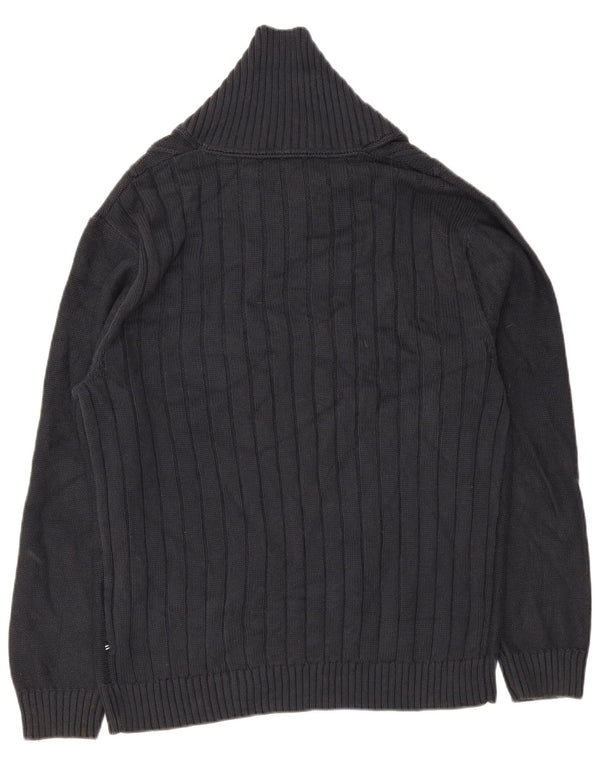 Nautica Herren-Pullover mit Schalkragen, XL, marineblaue Baumwolle