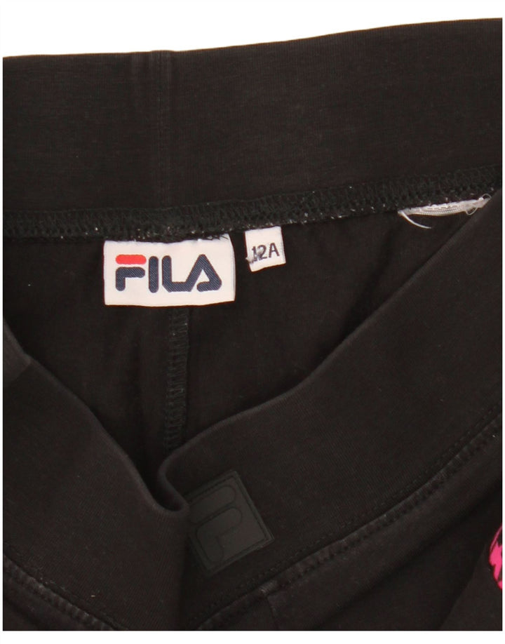 Fila Leggings für Mädchen, 11–12 Jahre, schwarzes Hahnentrittmuster