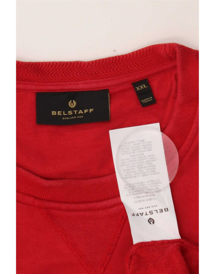 Belstaff Herren Sweatshirt Pullover 2XL Rot Baumwolle