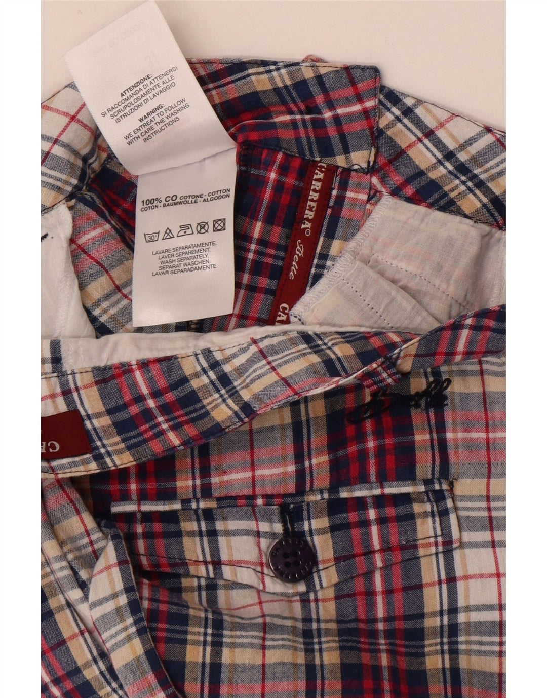 Carrera Damen Chino-Shorts, Größe L, W31, mehrfarbig, kariert, Baumwolle