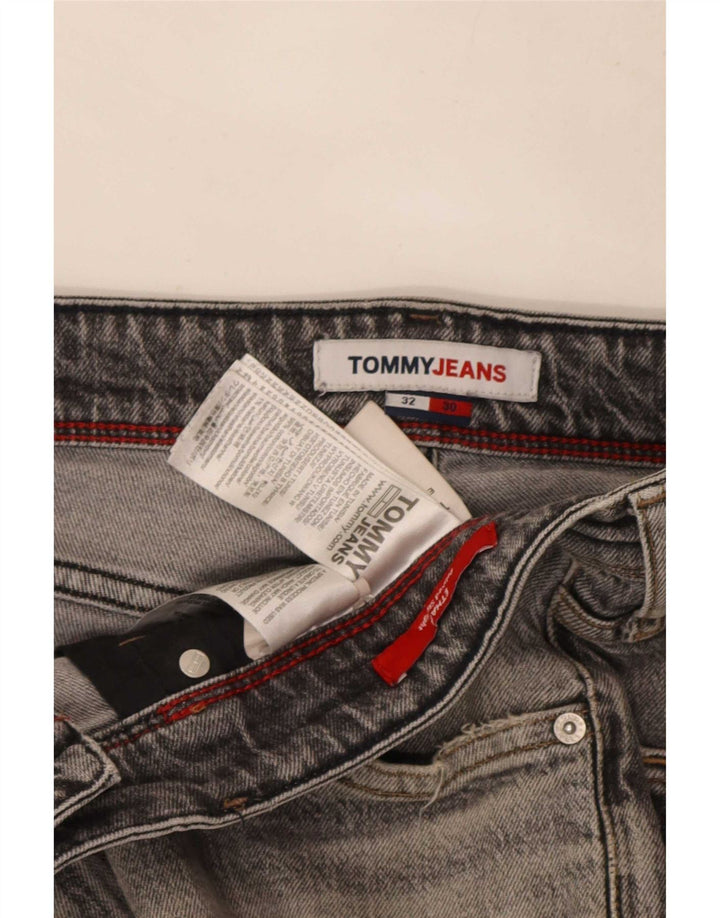 Tommy Hilfiger Herren Slim Jeans W32 L30 Graue Baumwolle
