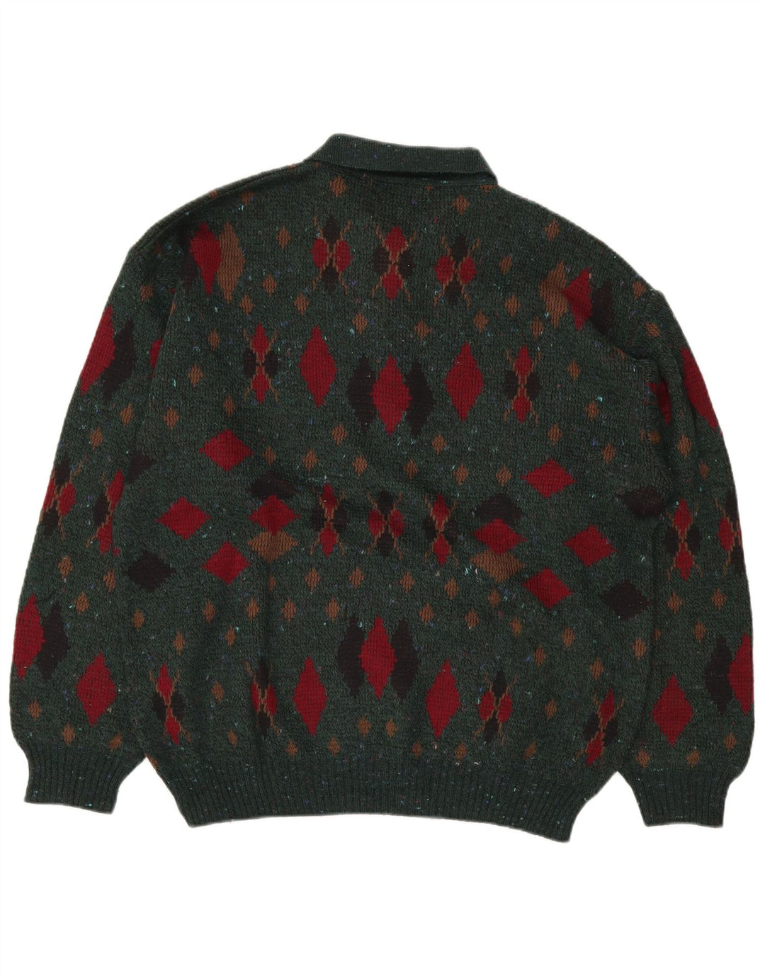 LINEA Herren-Pullover mit Rollkragen, IT 50, mittelgrün, Argyle/Diamant