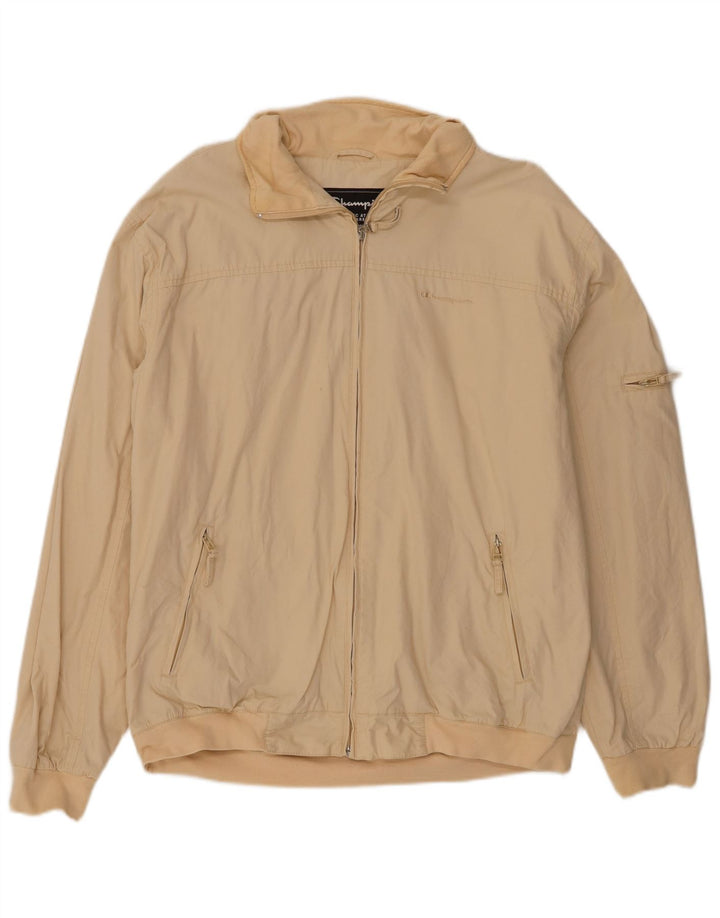Champion Herren Bomberjacke UK 40 Large Beige Baumwolle