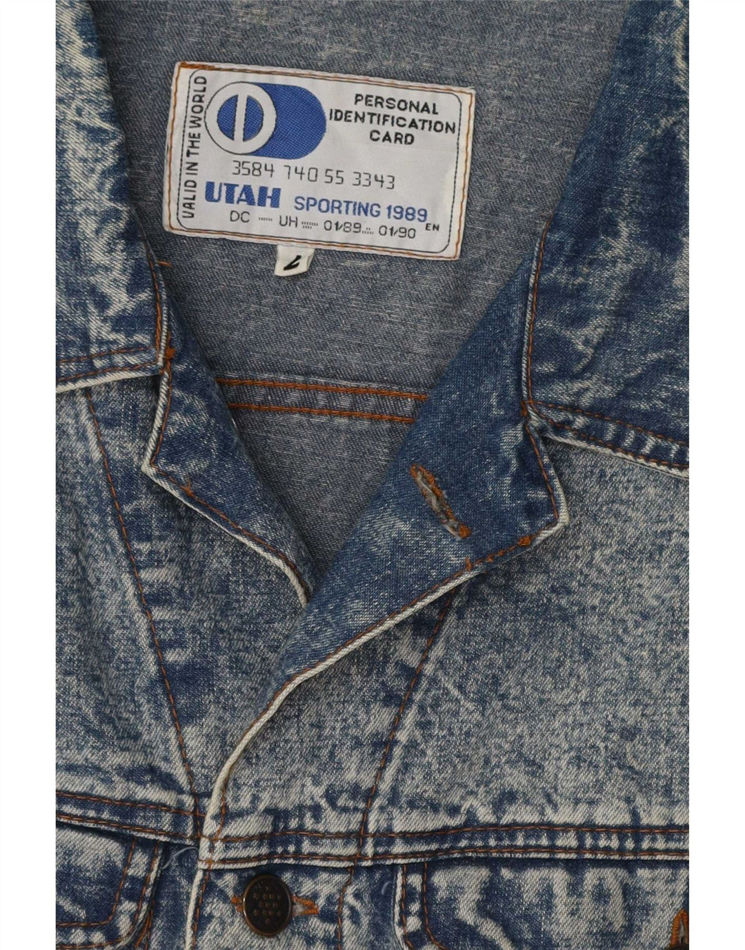 Vintage Herren Jeansjacke UK 38 Mittelblau