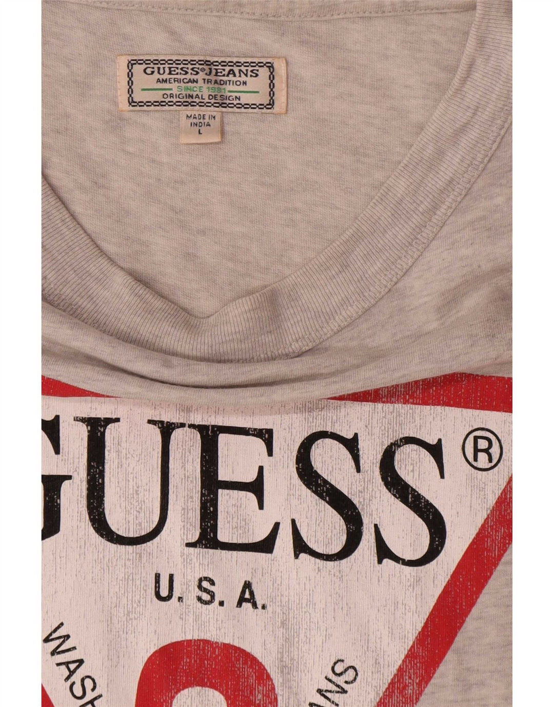 Guess Herren-T-Shirt mit Grafik, groß, grau gesprenkelte Baumwolle