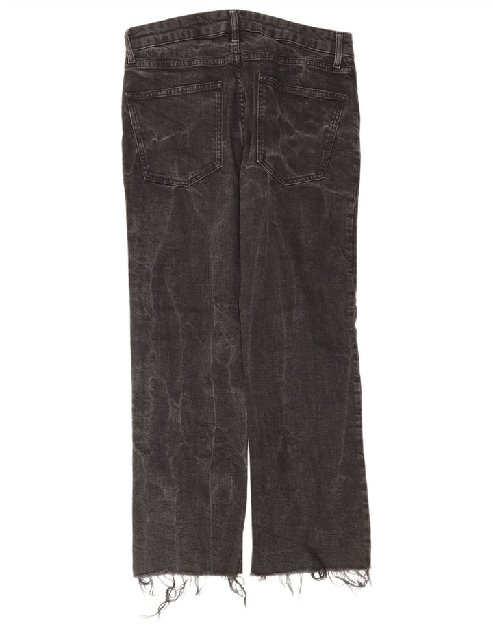 Kurze Jeans für Damen von Zara, EU 42, Größe L, W32, L25, schwarze Baumwolle