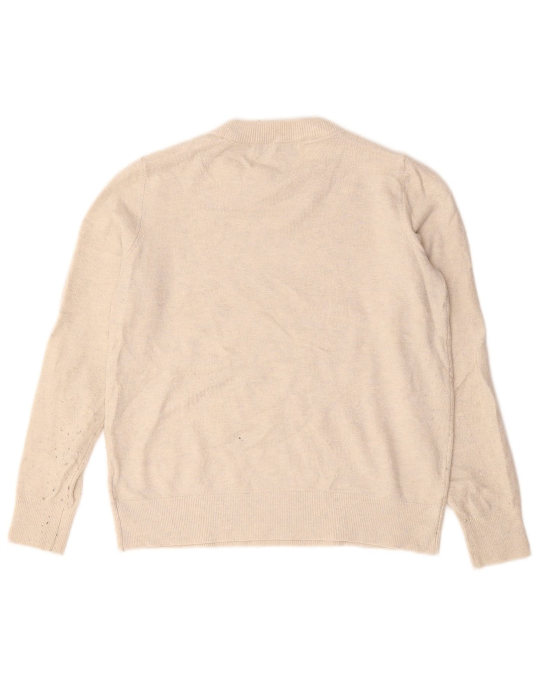 Marks & Spencer Damen-Pullover mit Rundhalsausschnitt, Gr. 10, Größe S, Beige, Polyester