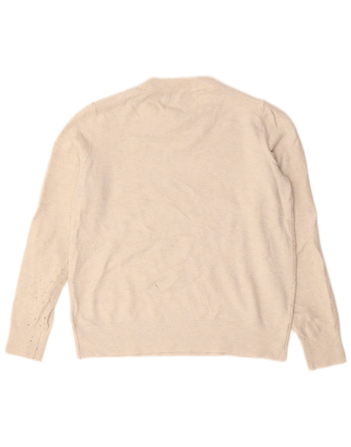 Marks & Spencer Damen-Pullover mit Rundhalsausschnitt, Gr. 10, Größe S, Beige, Polyester