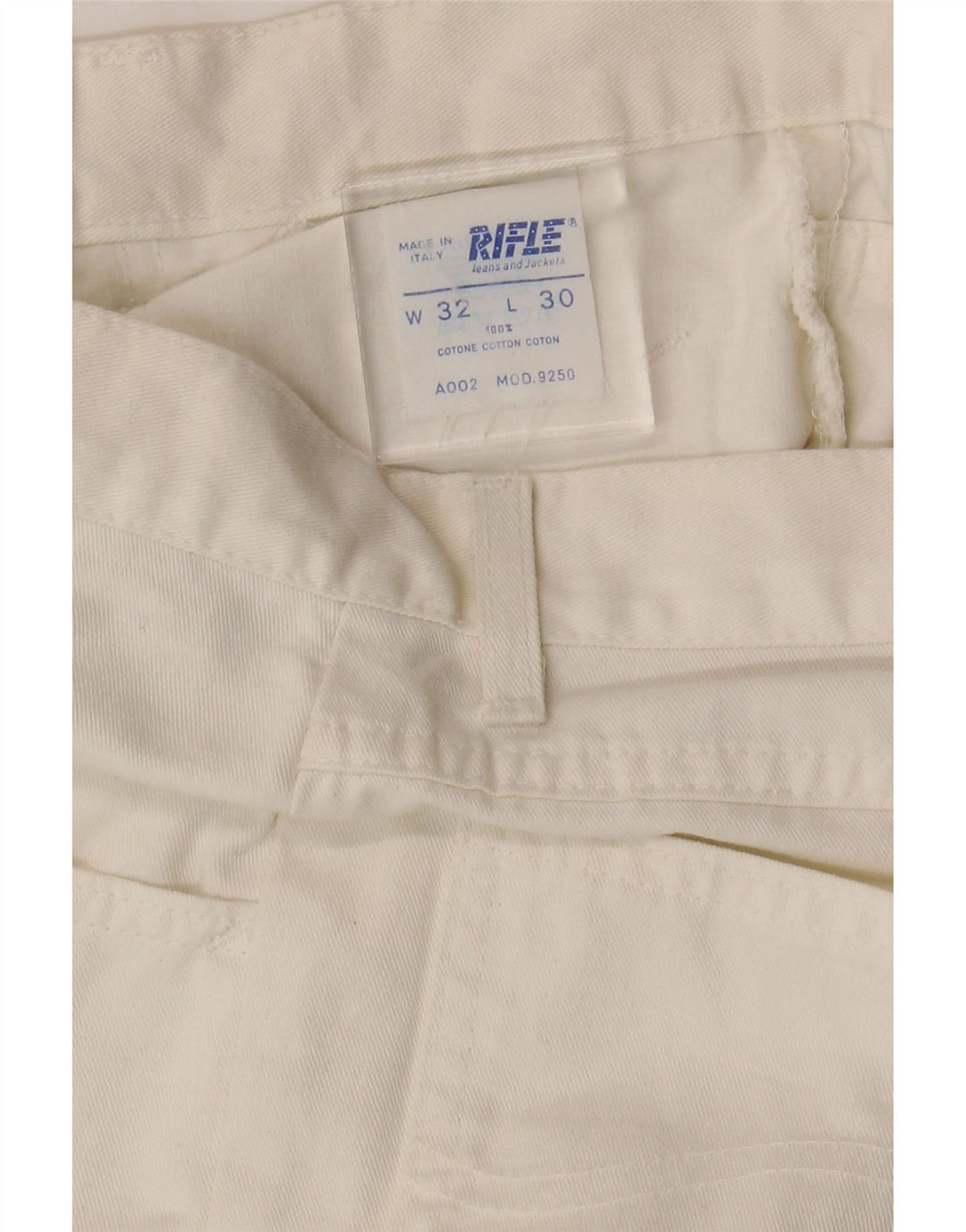 RIFLE Womens Tapered Jeans W32 L27 White Cotton Vintage Rifle and Second-Hand Rifle from Messina Hembry 
