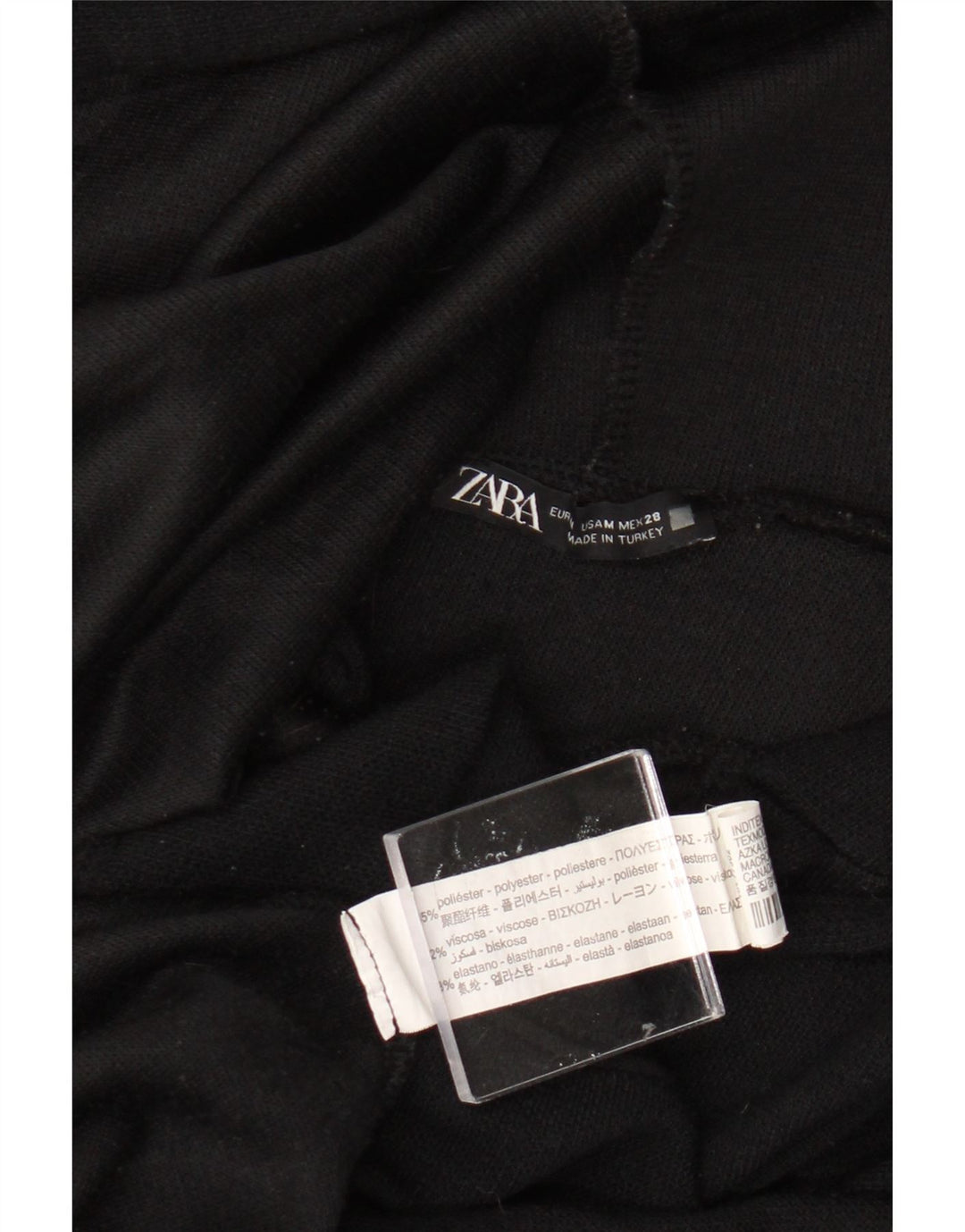 Zara Damen Übergroßer Kapuzenpullover UK 14 Mittelschwarzes Polyester