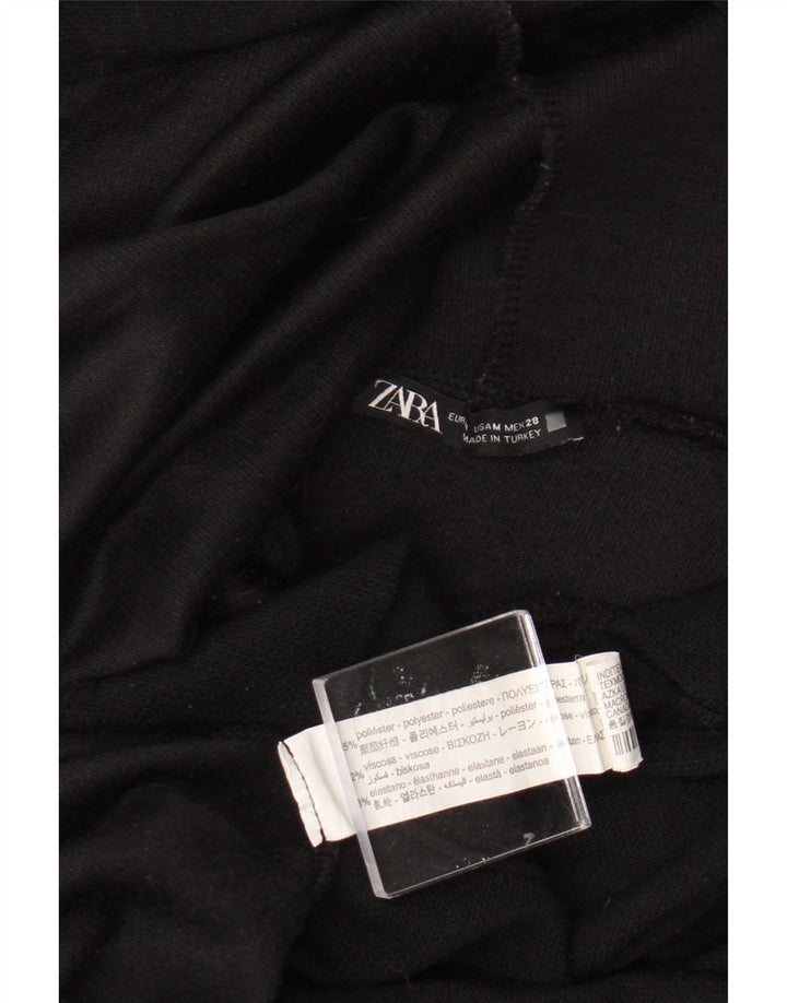 Zara Damen Übergroßer Kapuzenpullover UK 14 Mittelschwarzes Polyester