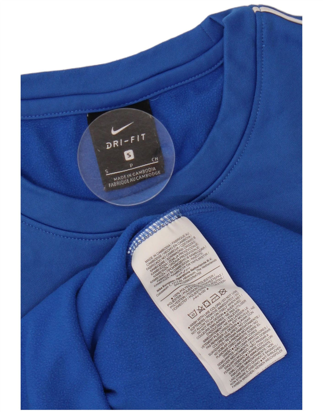 NIKE Herren Dri Fit Top Langarm Klein Blau Polyester