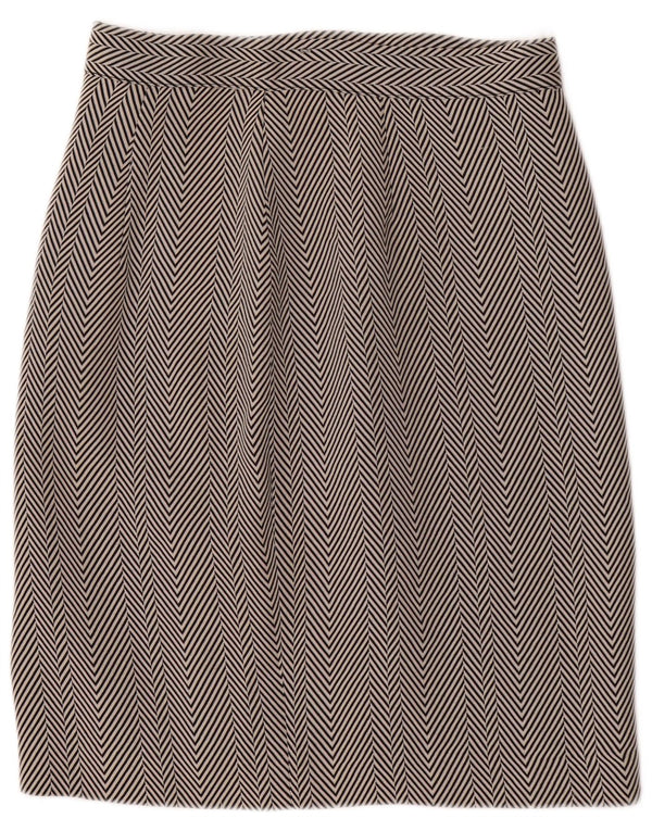 Vintage Damen Bleistiftrock mit hoher Taille IT 44 Medium W26 Weißer Chevron