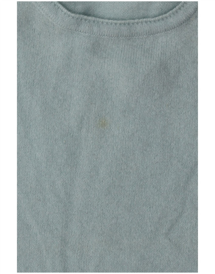 BENETTON Damen Pullover mit Rundhalsausschnitt, UK 14, Mitteltürkis