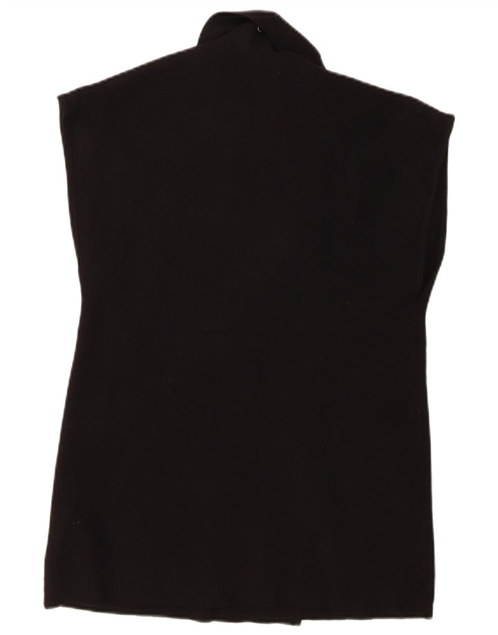 ZARA Womens Double Breasted Sleeveless Blazer Jacket UK 10 Small Black