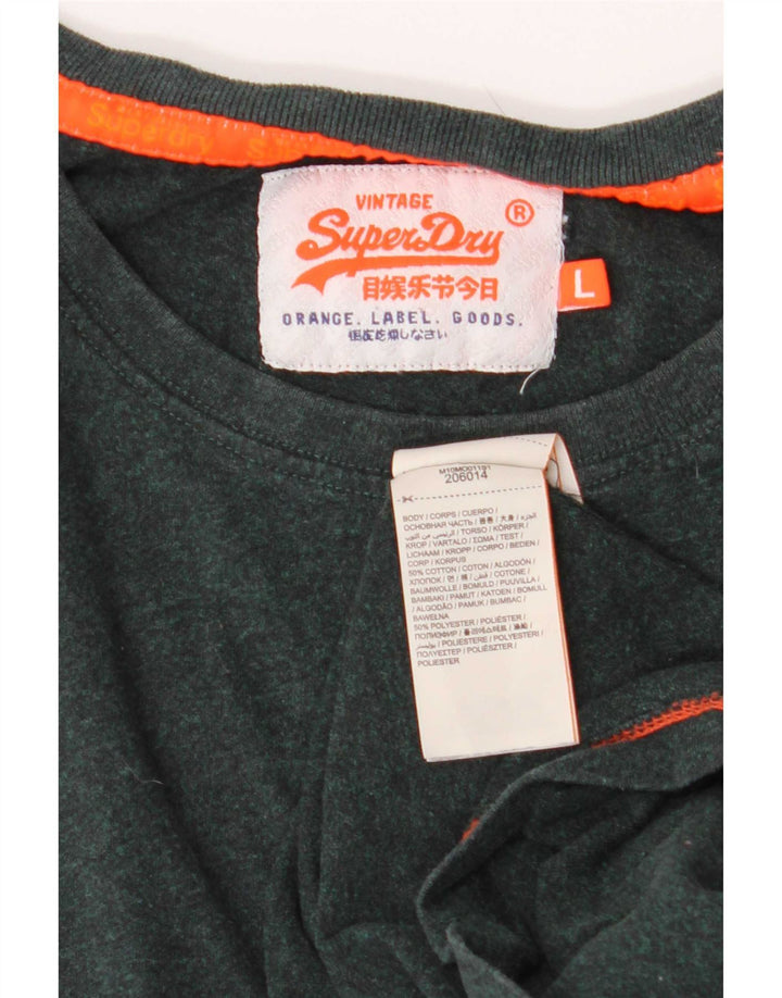 Superdry Herren T-Shirt Top Large Grün Baumwolle