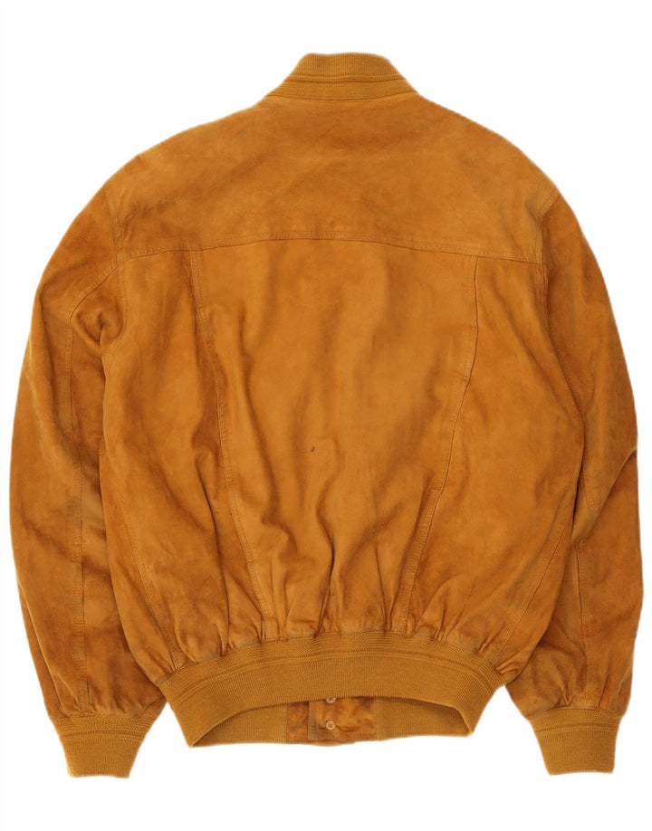 I NAVIGLI Herren Wildleder Bomberjacke IT 48 Mittelbraunes Leder