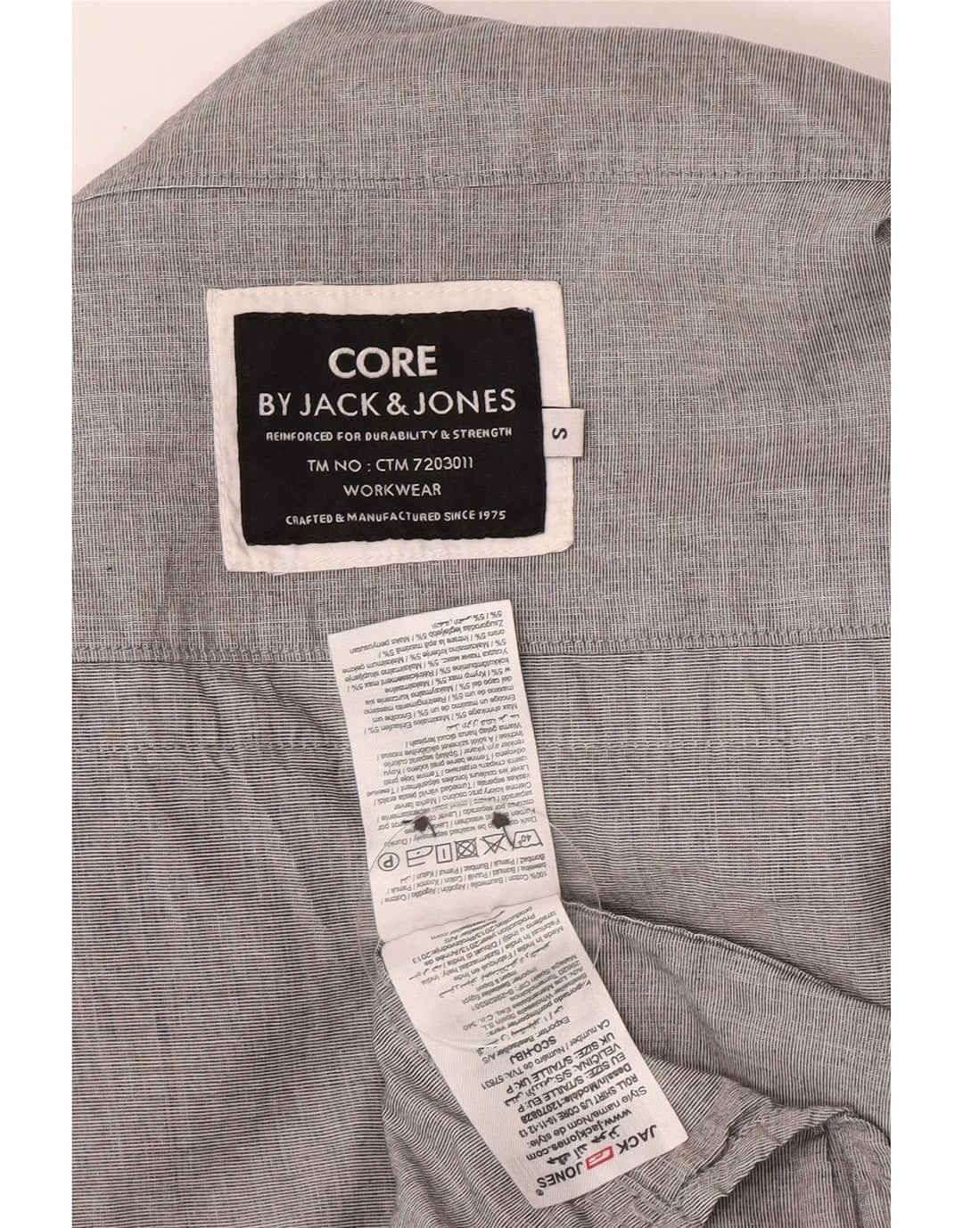Jack & Jones Herren-Hemd mit Rollkragen, Größe S, Grau, Baumwolle