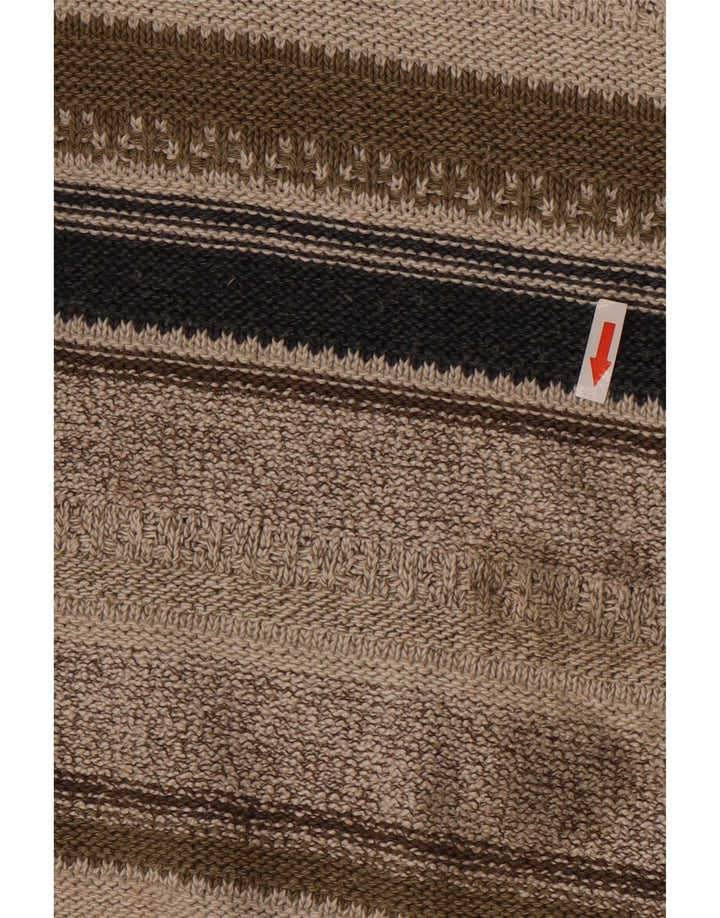 Angelo Litrico Herren-Pullover mit U-Boot-Ausschnitt, mittelgrau gestreifte Baumwolle