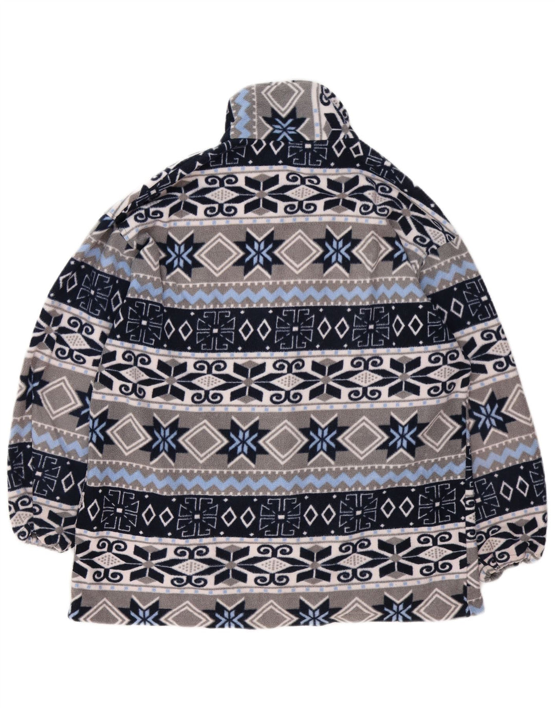 VINTAGE Herren Fleecejacke UK 40 Large Grey Fair Isle