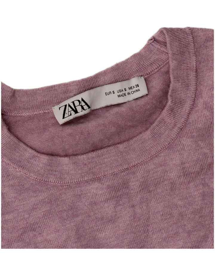 Zara Damen-Pullover mit Rundhalsausschnitt, Gr. 8, Rosa