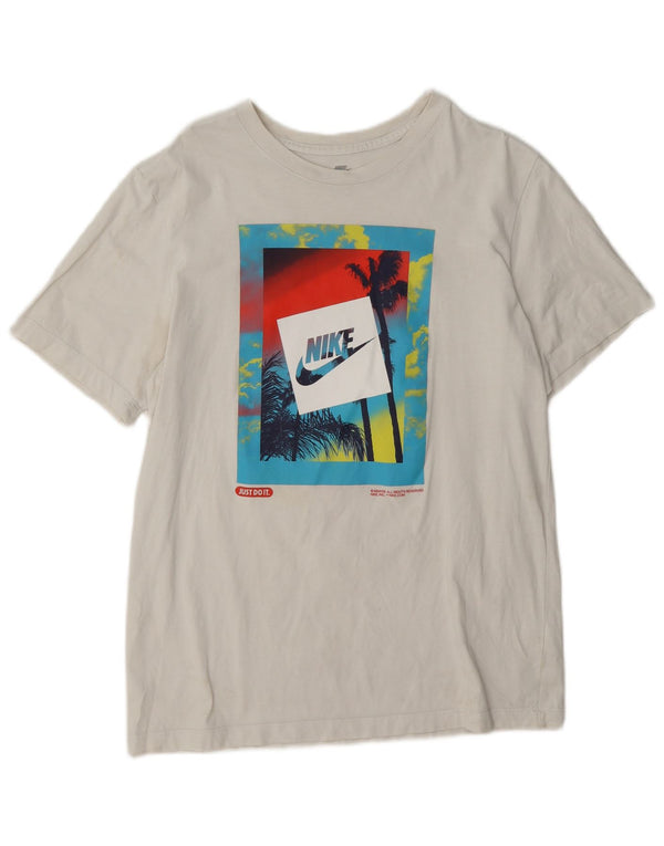 Nike Herren-T-Shirt mit Grafik, mittelweiße Baumwolle