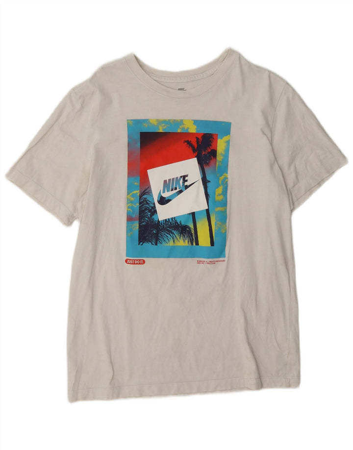 Nike Herren-T-Shirt mit Grafik, mittelweiße Baumwolle