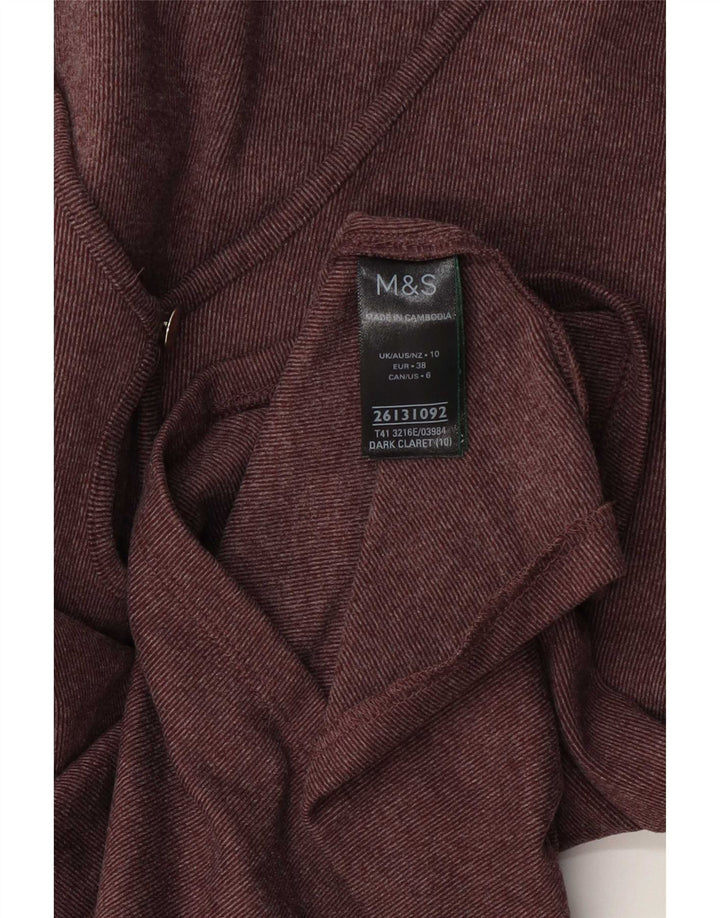 Marks & Spencer Damen Top Langarm UK 10 Small Lila Polyester
