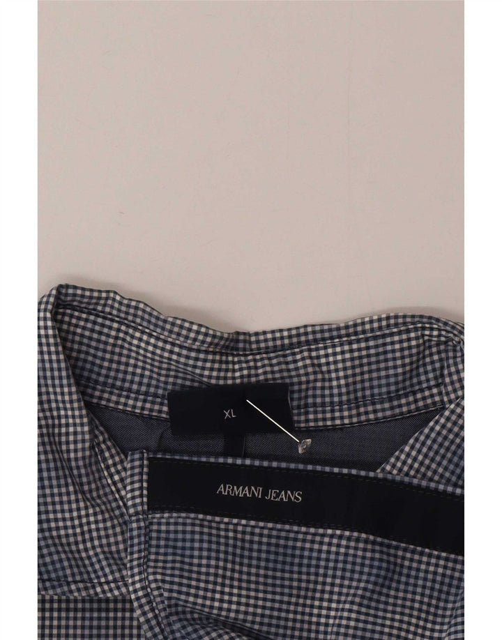 Armani Jeans Herrenhemd XL Marineblau Gingham