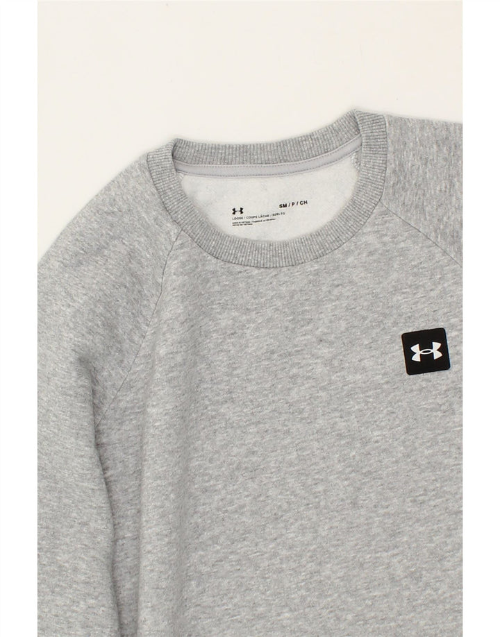 UNDER ARMOUR Mens Sweatshirt Jumper Small Grey Cotton Vintage Under Armour and Second-Hand Under Armour from Messina Hembry 