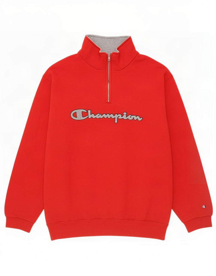 Champion Herren-Sweatshirt in Übergröße mit grafischem Reißverschluss, Mittelrot