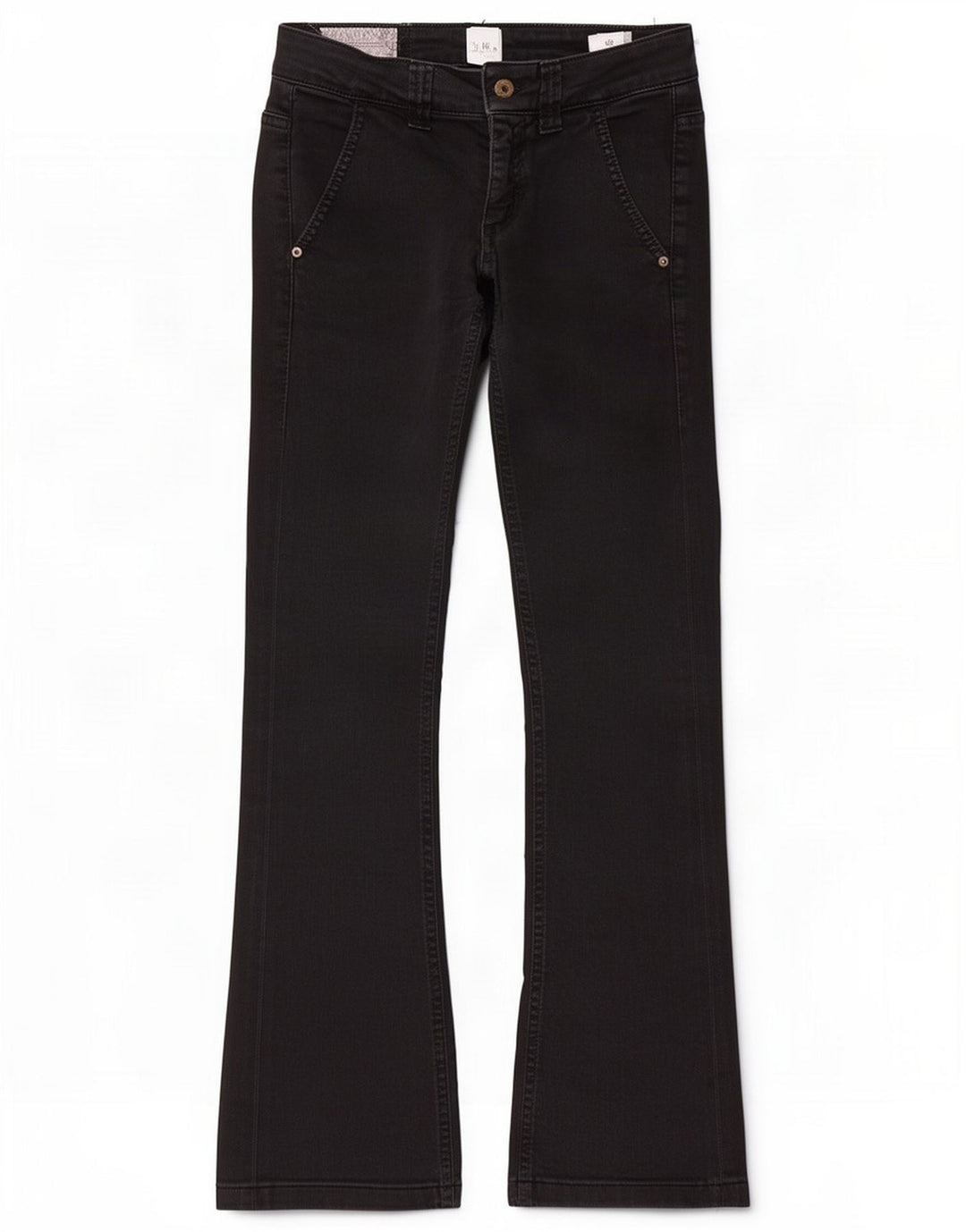 Dondup Damen Bootcut Jeans W25 L29 Schwarze Baumwolle