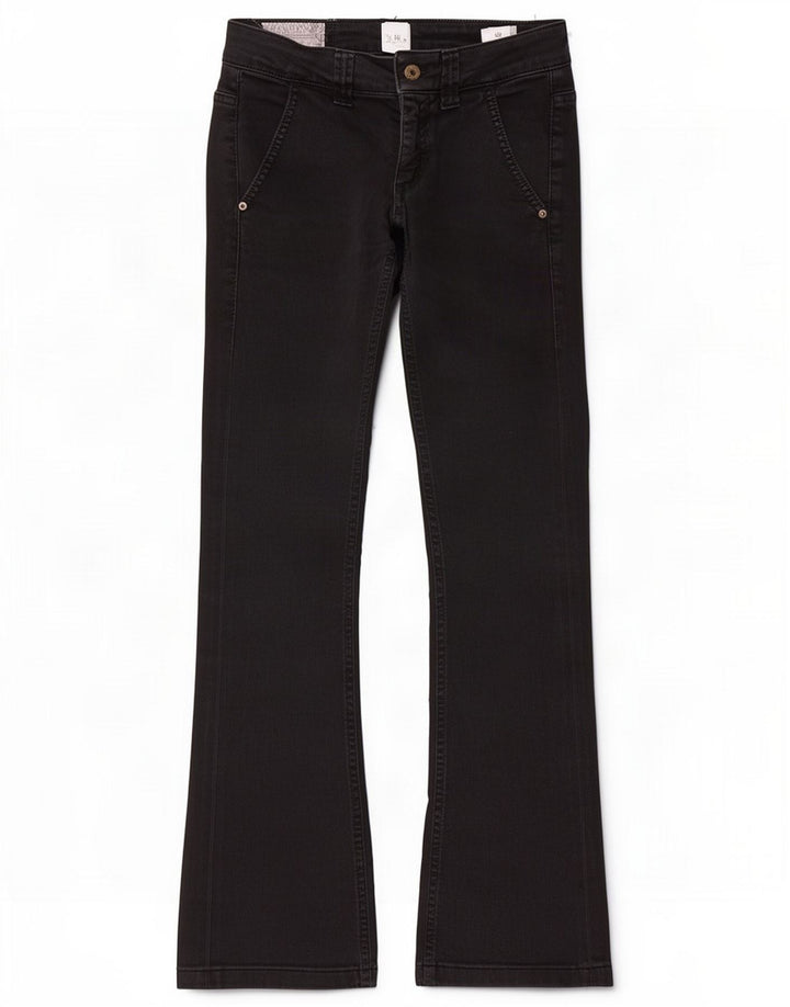 Dondup Damen Bootcut Jeans W25 L29 Schwarze Baumwolle
