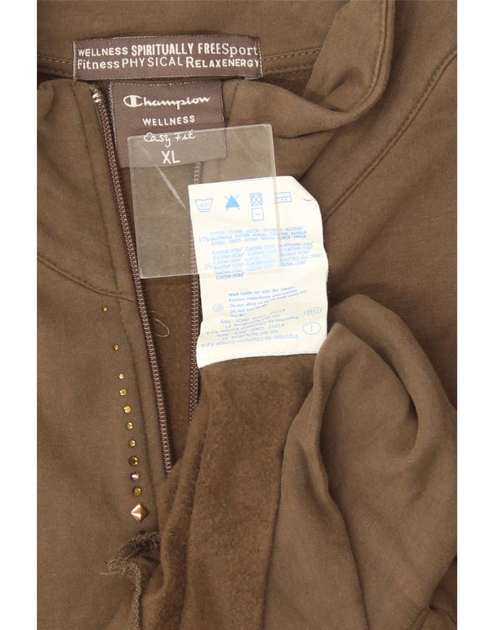 Champion Damen-Trainingsanzug-Top-Jacke, UK 18, XL, braune Baumwolle