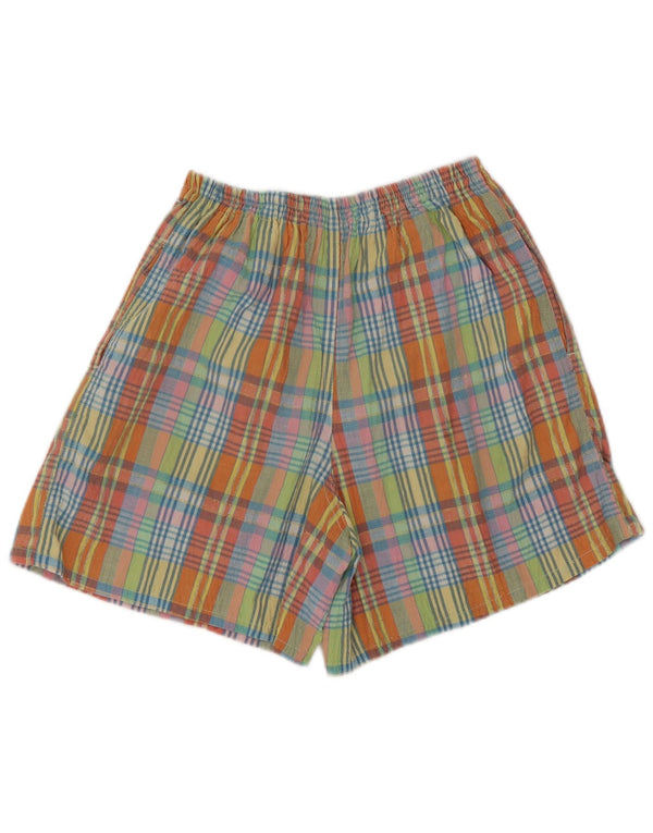 Benetton Damen-Shorts mit hoher Taille, W28, mittelgroß, mehrfarbig kariert