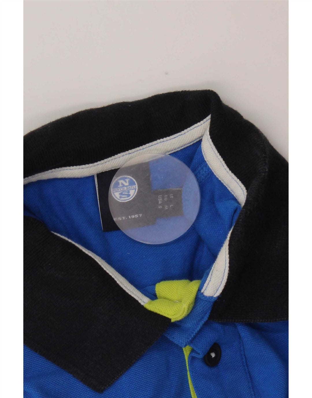 North Sails Herren-Poloshirt, klein, Blau, Farbblock