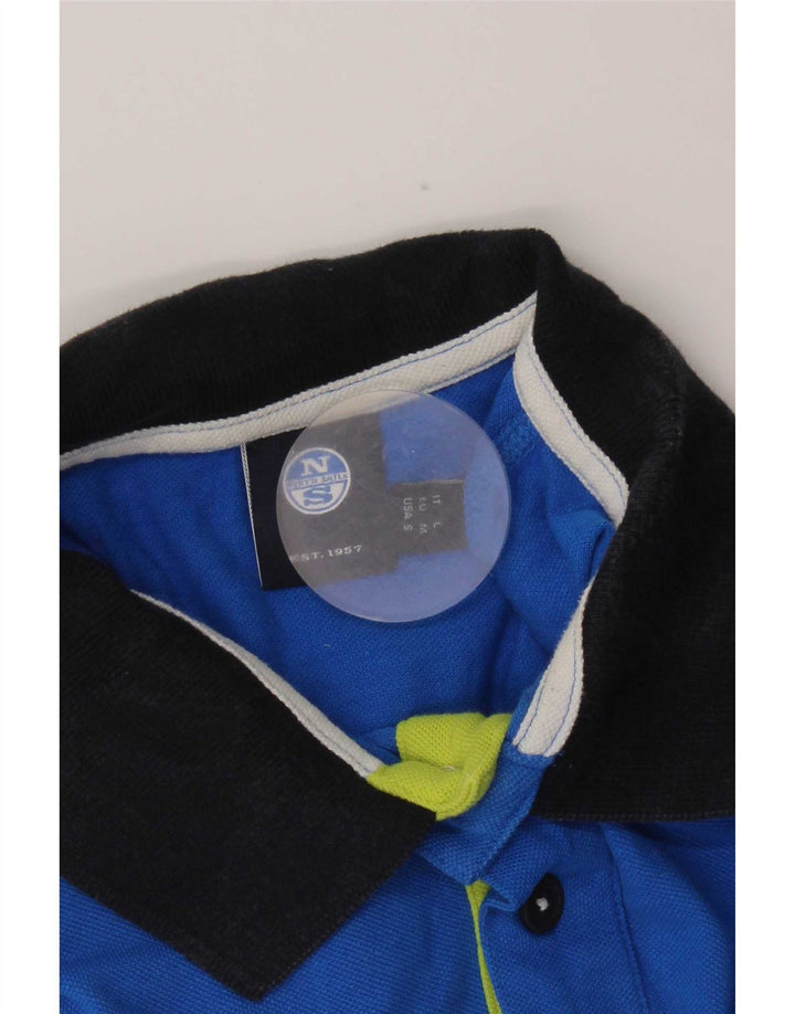 North Sails Herren-Poloshirt, klein, Blau, Farbblock