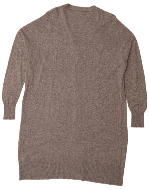 Langer, übergroßer Damen-Cardigan von Zara, Gr. 14, Mittelgrau meliert