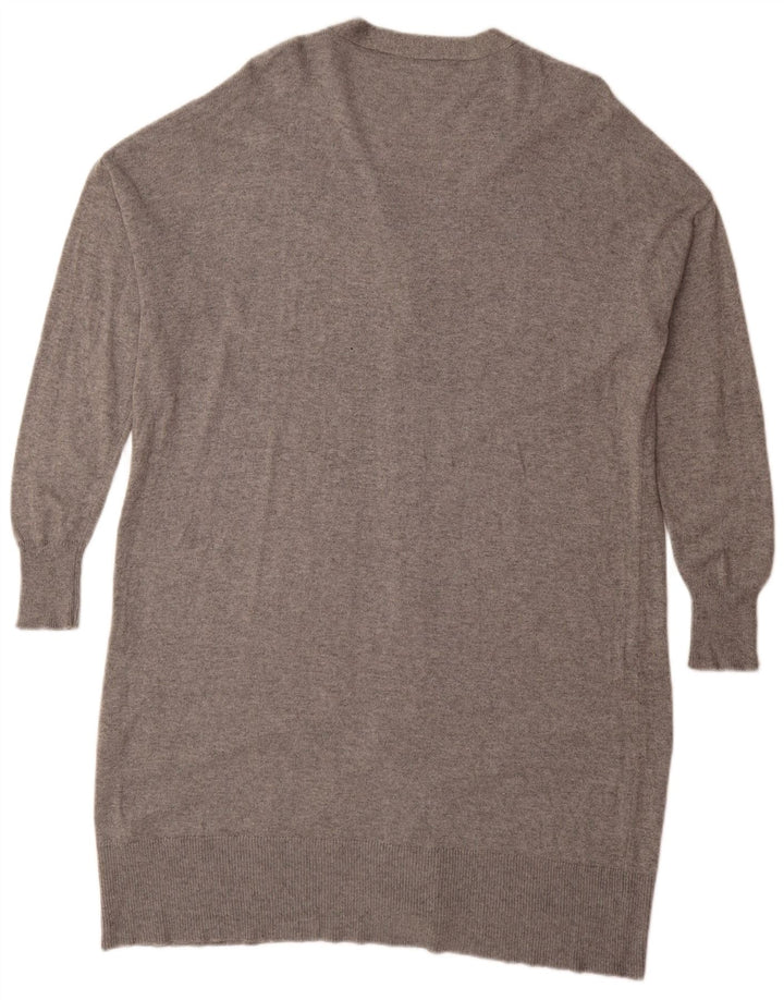 Langer, übergroßer Damen-Cardigan von Zara, Gr. 14, Mittelgrau meliert