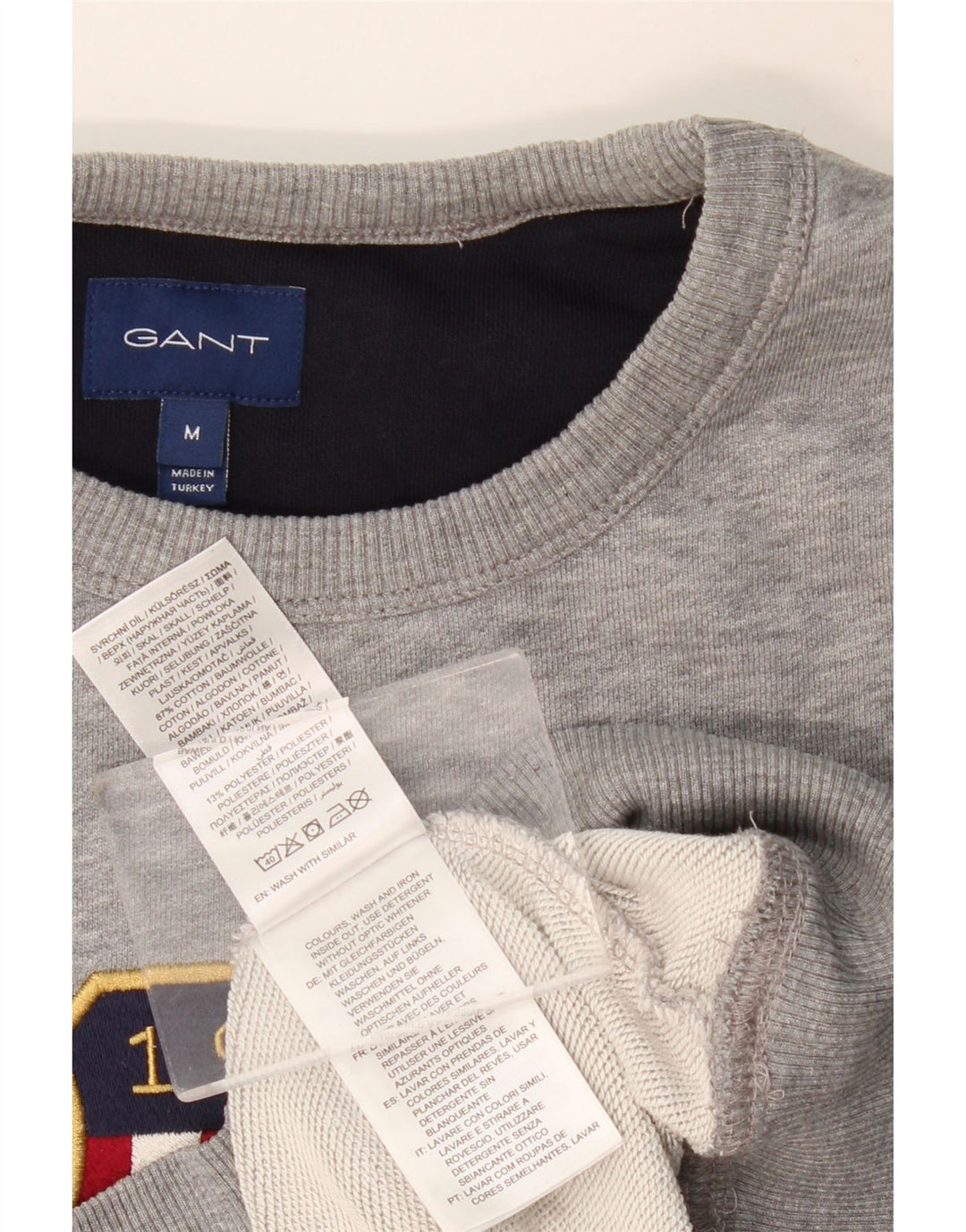 Gant Herren-Sweatshirt mit Grafik, mittelgraue Baumwolle