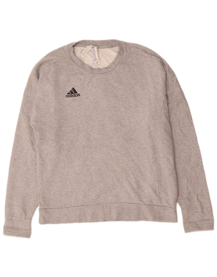 Adidas Herren Grafik-Sweatshirt-Pullover, groß, grau gefleckte Baumwolle